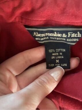 Abercrombie & Fitch Deep Red Casual Button-Down